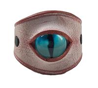 Qsvbeeqj Bagues réglables en cuir bleu avec breloque mauvais yeux - Accessoire fait à la main - Bijou tendance pour personnes élégantes