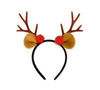 Qsvbeeqj Bandeau de cheveux en forme de cornes de renne adulte avec cloche/pompon, maquillage de Noël pour prendre des photos, carnaval, fête, coiffe de lavage du visage avec cornes pour adultes