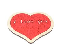 Qsvbeeqj Beaux puzzles en bois de cœur Kits d'artisanat pour enfants Saint Valentin Salle de classe Puzzle en bois de cœur Cartes de Saint-Valentin énigmes pour les couples