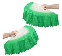 Qsvbeeqj Belly Dance - 1 paire de voiles en soie synthétique - Pour fans de danse - Pour les fans de danse du ventre - Pour les fans de danse du ventre, Paire verte, taille unique
