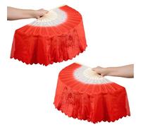 Qsvbeeqj Belly Dance - 1 paire de voiles en soie synthétique - Pour fans de danse - Pour les fans de danse du ventre - Pour les fans de danse du ventre, a, taille unique