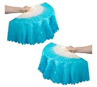 Qsvbeeqj Belly Dance - 1 paire de voiles en soie synthétique - Pour fans de danse - Pour les fans de danse du ventre - Pour les fans de danse du ventre, Paire bleue, taille unique