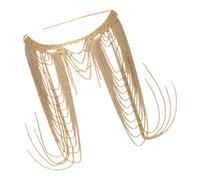 Qsvbeeqj Bijoux de corps à franges scintillantes à plusieurs niveaux avec strass pour bal de fin d'année, célébrations et défilés de mode, collier d'épaule en cristal multicouche tendance, taille