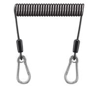 Qsvbeeqj Bobine de fil rétractable - Anneau en spirale extensible - Anneau porte-clés - Anti-perte - Pêche - Bobine à sauter avec mousqueton - Bobine à ressort - Porte-clés en spirale - Cordon de