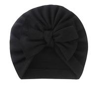 Qsvbeeqj Bonnet de tête de mort pour nouveau-né, turban indien confortable avec tête de mort nouée pour bébé, 0 à 12 m, pour nouveau-né, fille et garçon, noir, taille unique