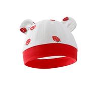 Qsvbeeqj Bonnet indien pour nouveau-né respirant avec oreilles d'ours, imprimé sans bords, coupe-vent, motif crâne doux, pour bébés et enfants, unisexe