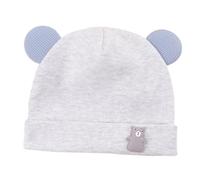 Qsvbeeqj Bonnet pour nouveau-né en coton pour infirmières d'hôpital, doux, respirant, fin, coupe-vent, unisexe, gris, hugging bear