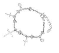 Qsvbeeqj Bracelet élégant en acier inoxydable lune solaire avec diamants La chaîne d'extension de 16 cm + 4 cm pour femmes accessoires océan série soleil lune bracelet détaillé, Silver, comme décrit
