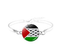 Qsvbeeqj Bracelet en cuir drapeau palestine multicouche perles tissées pour hommes femmes bracelet bijoux accessoires de mode, One Size, comme décrit