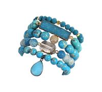 Qsvbeeqj Bracelet en pierre naturelle - Bracelet réglable - Améliore la paix et l'autodiscipline pour les tenues sophistiquées