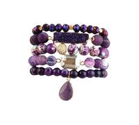 Qsvbeeqj Bracelet en pierre naturelle - Bracelet réglable - Améliore la paix et l'autodiscipline pour les tenues sophistiquées