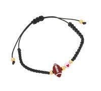 Qsvbeeqj Bracelet en tissu souple avec breloque balle de football et de tennis, ajustement réglable, léger sur le thème du sport, bijoux multi-sports, taille unique, Comme décrit