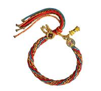 Qsvbeeqj Bracelet porte-bonheur tibétain tissé à la main pour femme avec motifs colorés et designs uniques - Bijou fait à la main, taille unique, comme décrit