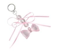 Qsvbeeqj Bracelet tendance à deux tons et porte-clé à perles transparent avec ornement nœud papillon pour adultes et femmes Tenues élégantes