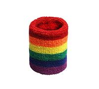 Qsvbeeqj Bracelets de sport pour femmes et hommes - Bandeau éponge - Rayures colorées - Respirantes - Pour la course à pied - Protection de compression - Manches de transfert pour couvrir les bras au