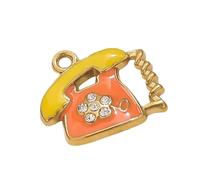 Qsvbeeqj Breloque en forme de crème glacée/tasse/téléphone avec finition brillante pour accessoires pendentif en acier inoxydable pour porte-clés charme mignon, taille unique, comme décrit
