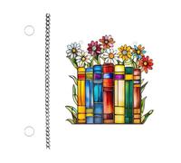 Qsvbeeqj Breloques multicolores en forme de livre et fleur 2D pour enseignant, rentrée scolaire, bureau, décoration murale