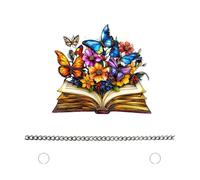 Qsvbeeqj Breloques multicolores en forme de livre et fleur 2D pour enseignant, rentrée scolaire, bureau, décoration murale