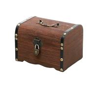 Qsvbeeqj Bucolic Boîte économiseur d'argent avec clés Cochons d'éducation Banques pour enfants Vintage Maison Bureau Décoration Petite boîte de rangement en bois avec serrure