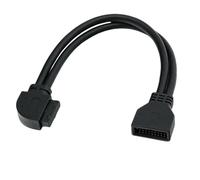 Qsvbeeqj Câble d'extension interne USB 3.0 - Connecteur coudé à 90 degrés - Plaque avant vers la carte mère - 25 cm - Contacts plaqués or - PC Build