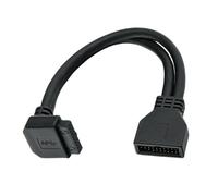 Qsvbeeqj Câble d'extension interne USB 3.0 - Connecteur coudé à 90 degrés - Plaque avant vers la carte mère - 25 cm - Contacts plaqués or - PC Build