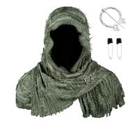 Qsvbeeqj Cape médiévale à capuche pour homme, dieu grec, épaule, cape post-apocalyptique, châle, écharpe, rogues, châle, renaissances, costume, CST094GN, taille unique