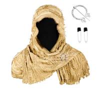 Qsvbeeqj Cape médiévale à capuche pour homme, dieu grec, épaule, cape post-apocalyptique, châle, écharpe, rogues, châle, renaissances, costume, CST094YL, taille unique