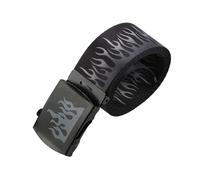 Qsvbeeqj Ceinture réglable unisexe design flamme durable coton construction punk rock streetwear vêtements accessoire ceinture flamme pour mode partie, gris, Taille Unique