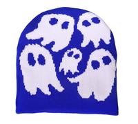 Qsvbeeqj Chapeau de crâne d'Halloween unisexe tricoté polyvalent chapeau tricoté spectre vacances vacances hiver chaud amusant spectre thème chapeaux unisexe