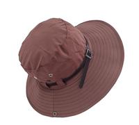Qsvbeeqj Chapeau de protection solaire respirant à séchage rapide Unisexe Design seau large, rouge café, taille unique