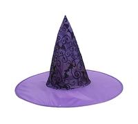 Qsvbeeqj Chapeau de sorcière à paillettes de fête d'Halloween à large bord chapeau pointu accessoire tulle chapeau de sorcière avec toile d'araignée adulte