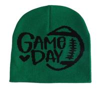Qsvbeeqj Chapeau hip hop slouchy pour les femmes chapeau polyvalent Game Day Skull turban pour les adolescentes filles, vert foncé, Taille Unique
