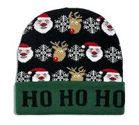 Qsvbeeqj Chapeau tricoté Merry Christmas pour festival, réunion de famille, fête, fête, vacances, Noël, couvre-chef chaud sur le thème du Père Noël tricoté