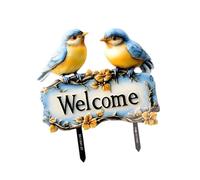 Qsvbeeqj Charm Bird/Tiergarten Marqueur Plaque de bienvenue Piquet de sol Friendly PVC Yard Stakes pour festival arrière-cour écrans extérieur panneau de jardin