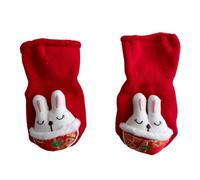 Qsvbeeqj Chaussettes antidérapantes pour bébé - Pour l'hiver - Idéales pour le bain, le sommeil et les aventures en plein air - Pour les tout-petits et l'hiver, Rouge (rosso), L