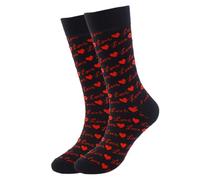 Qsvbeeqj Chaussettes de tube central en coton à motif de lèvres de la Saint-Valentin pour couples nouveauté drôle contraste couleur mollet chaussettes moyen amour, I, Taille Unique