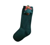 Qsvbeeqj Chaussettes en coton pour bébé fille Motif Père Noël Elk Uniforme pour filles bébé fille, I, One Size