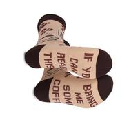 Qsvbeeqj Chaussettes fantaisie amusantes avec lettres et mots - Chaussettes décontractées en coton - Robe mi-tube - Unisexe, Café abricot, One Size
