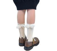 Qsvbeeqj Chaussettes tendance en laine d'agneau avec ailes imitation cachemire pour garçons et filles Unisexe, Blanc, One Size
