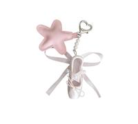 Qsvbeeqj Chaussure de Ballet à la Mode Porte-clés Motifs Étoiles Décoratifs Léger PU Cuir Accessoire Pour Un Usage Quotidien Unique Chaussure de Ballet Pendentif de Sac, a, taille unique