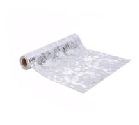 Qsvbeeqj Chemin de table en polyester doré et argenté pour arrière-plans de mariage, décorations de fête et arrière-plans de photographie