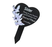 Qsvbeeqj Cimetière Souvenir Plaques en forme de cœur Souvenirs Acrylique Décorations Sympathie Famille Mémoire Résistant aux intempéries pour Souvenirs funéraires pour papa et maman