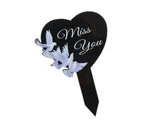 Qsvbeeqj Cimetière Souvenir Plaques en forme de cœur Souvenirs Acrylique Décorations Sympathie Famille Mémoire Résistant aux intempéries pour Souvenirs funéraires pour papa et maman