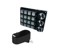Qsvbeeqj Clavier macro portable 16 touches avec cadrans programmables pour commandes de jeu avancées et claviers de gestion multimédia claviers macro programmables