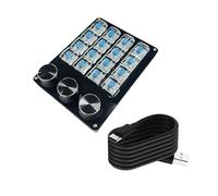 Qsvbeeqj Clavier macro portable 16 touches avec cadrans programmables pour commandes de jeu avancées et claviers de gestion multimédia claviers macro programmables