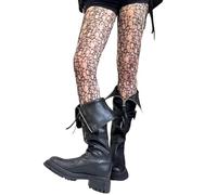 Qsvbeeqj Collants résille pour femme - Collants à motifs - Cuisse - Chaussettes hautes - Dentelle - Collants pour femmes - Collants à motifs, Noir , taille unique