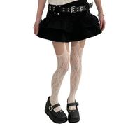 Qsvbeeqj Collants résille pour femme Motif floral, Blanc Milky., taille unique