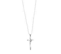 Qsvbeeqj Collier à breloques crucifix longueur réglable - Fait à la main - En métal - Unisexe - Avec lame de clé - Bijou religieux élégant - Bijou de mode pour jeunes