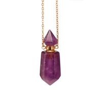 Qsvbeeqj Collier à breloques en forme de bouteille de parfum avec chaîne de câble en acier inoxydable Chaîne élégante en cristal Bijoux de mode pour accessoires en cristal raffinés pour femmes, taille