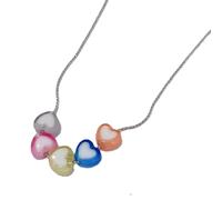 Qsvbeeqj Collier avec pendentif étoile et cœur pour femmes et filles 2023 vintage esthétique, bijou tendance, Love, Acrylique, Zircone cubique